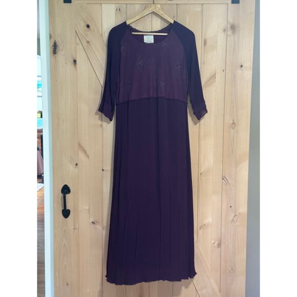 Vintage Nooshin Femme 90s Purple Long Sleeve Lace Dress | Size M - Picture 11 of 15